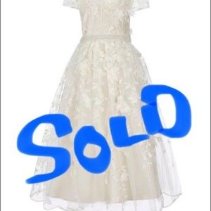 Chantilly Place Girls Floral Embroidered Formal Dress